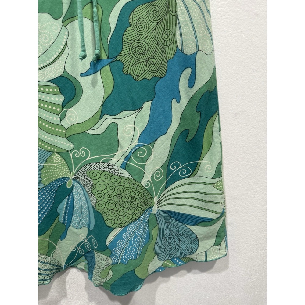 VTG Y2K Halter Dress Green Blue Butterfly Kaleidoscope Festival Bohemian Funky - Picture 5 of 10
